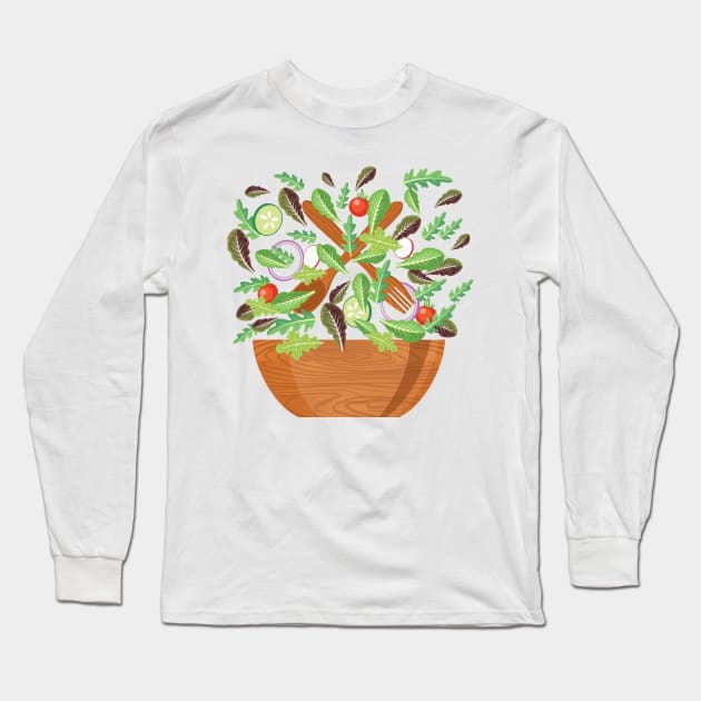 Floating Salad Long Sleeve T-Shirt by SWON Design